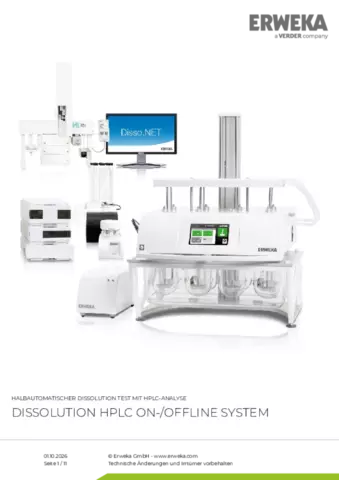 Produktdatenblatt Dissolution Online / Offline System HPLC
