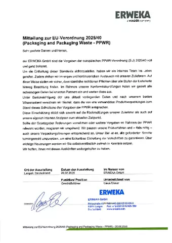 Mitteilung zur EU-Verordnung 2025/40 - Packaging and Packaging Waste