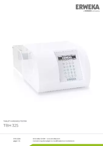 Product data sheet TBH 325