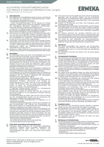 Allgemeine Geschäftsbedingungen für Service & Wartung